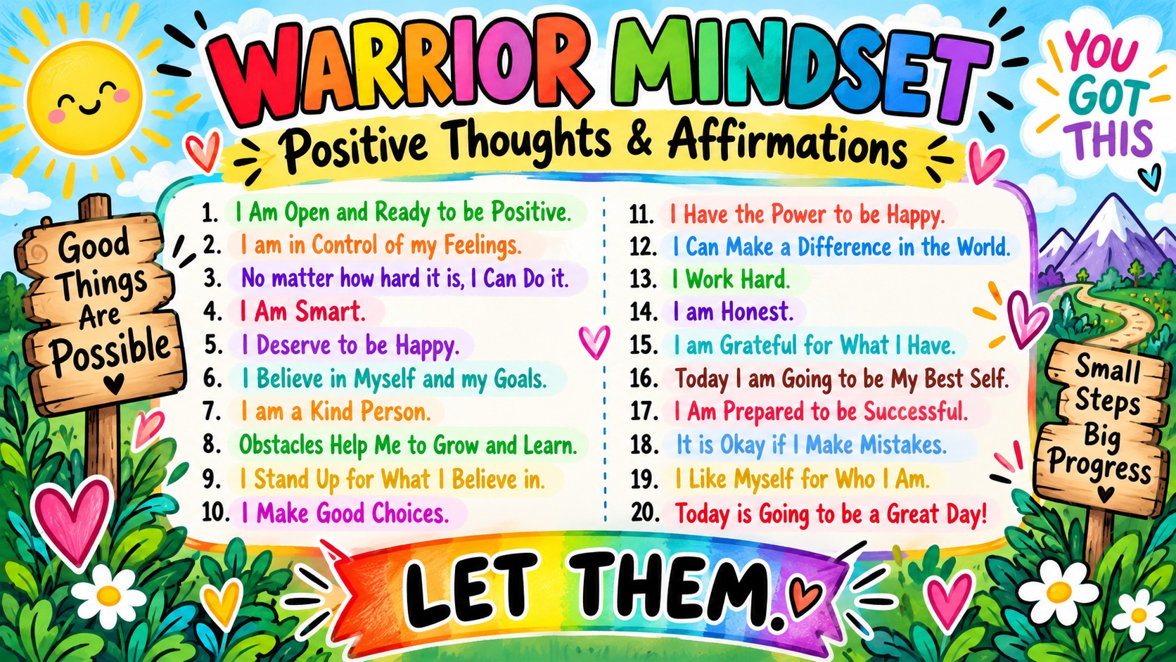 Warrior Mindset Positive Thoughts and Affirmations